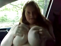 BBW plays with her HUGE tits