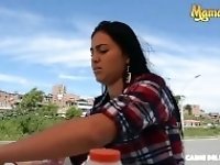 "CarneDelMercado - Andrea Gaviria Big Booty Latina Colombiana Teen Takes Huge Cock In Her Tight Pussy"